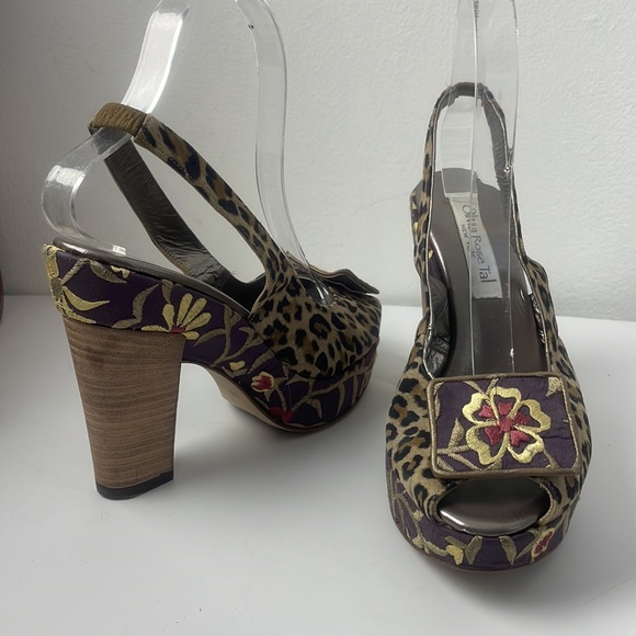 Olivia Rose Tal Floral Leopard Platform heel Size 38 - Picture 17 of 17